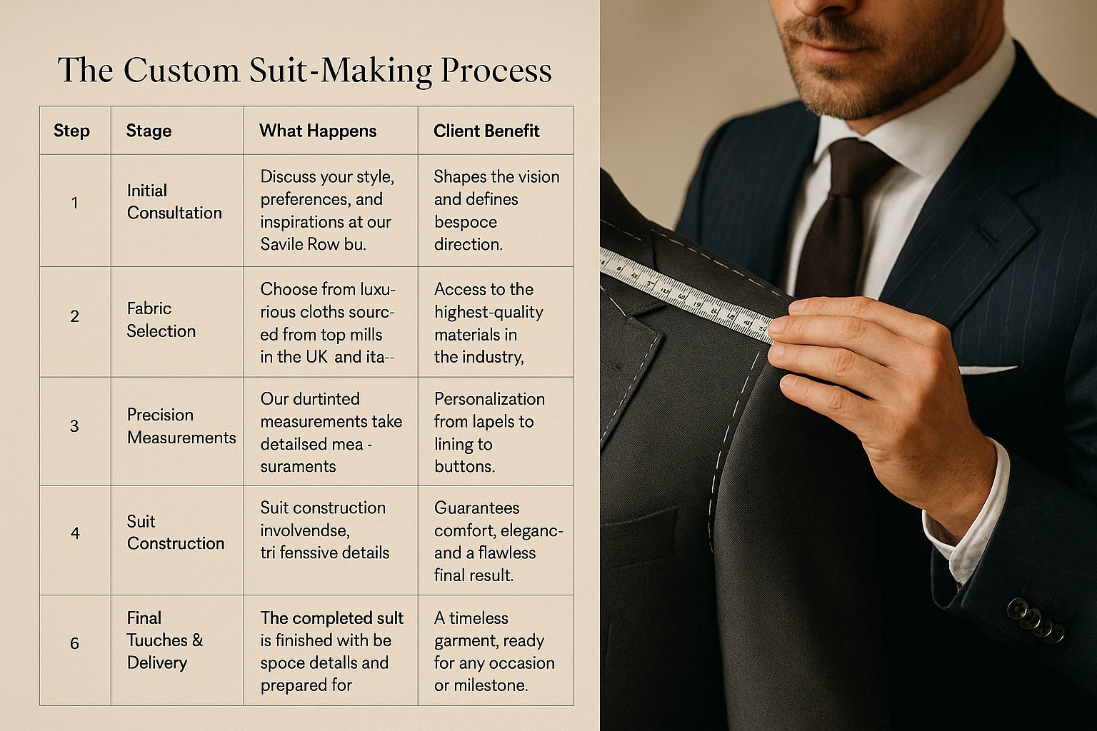 The custom-made suit process