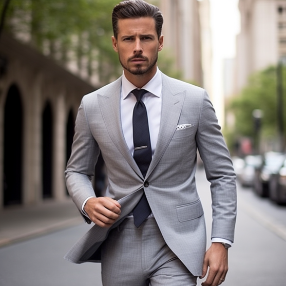 A man wearing an Italian suit style