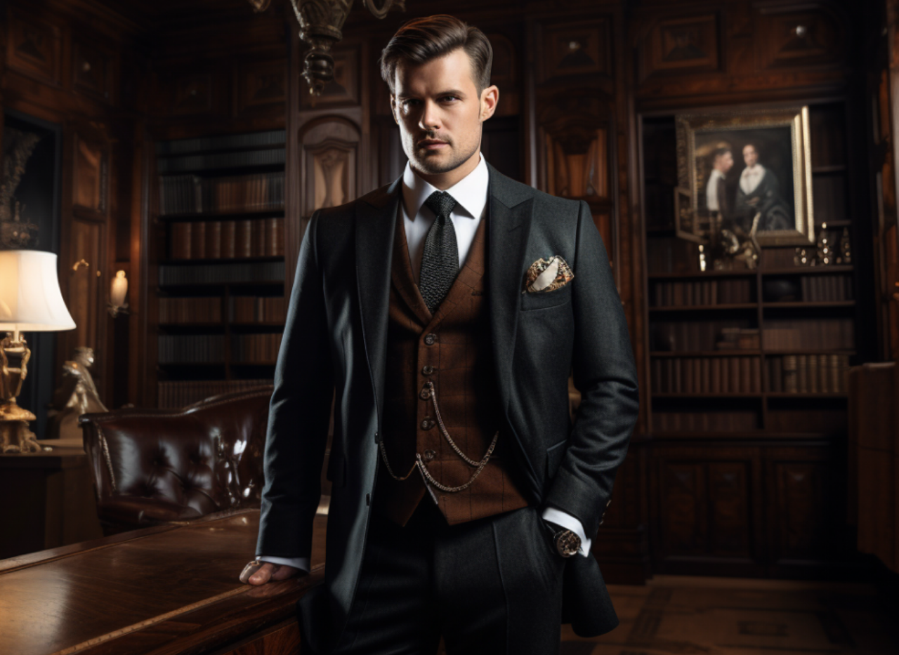 A man wearing a bespoke tailored suit
